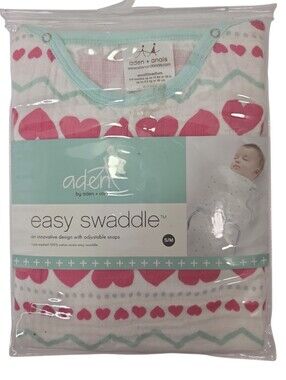 Aden & Anais 100% Cotton Muslin Easy Swaddle Wrap Size S/M 0-3 Months NEW